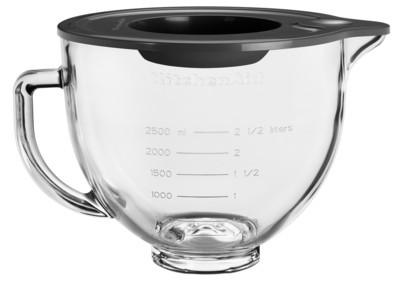 KitchenAid Klar-Glasschüssel 4,8 L+Silikondeckel