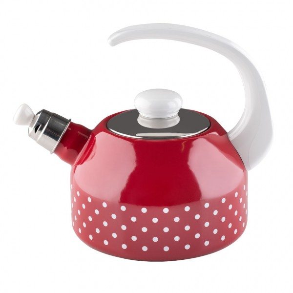 Riess Topf mit Bördel 3/8 l Country Pünktchen rot