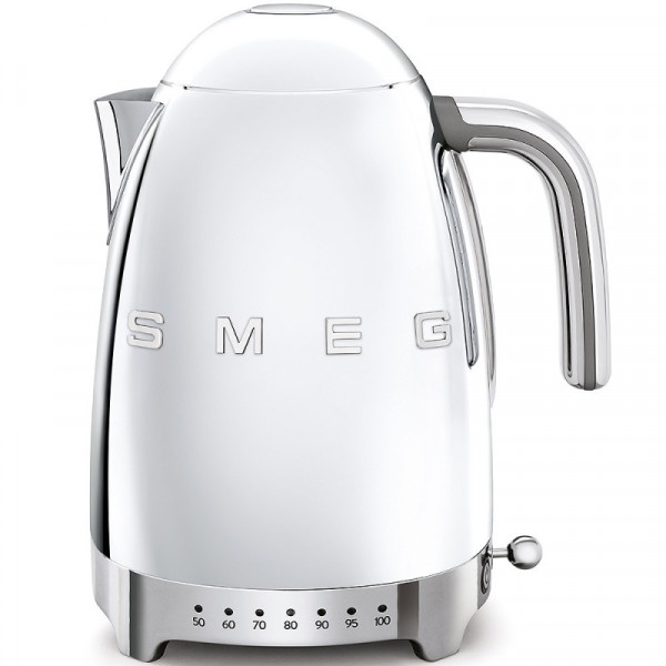 Smeg Wasserkocher Chrom 1,7 L mit Temperaturregelung 50'S Retro Style
