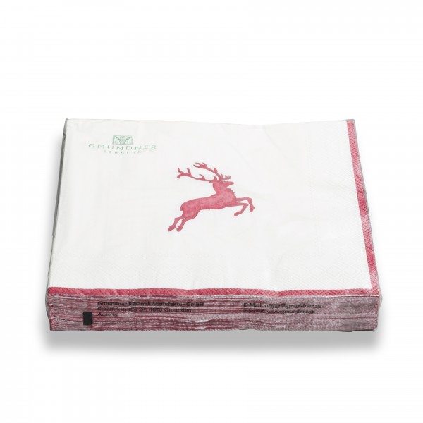 Gmundner Bordeauxrot Hirsch 20ST/Pk Lunchservietten, 3lg