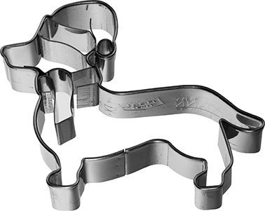 Birkmann Edelstahl Ausstechform Weihnachtsdackel mit Innenprägung 7 cm