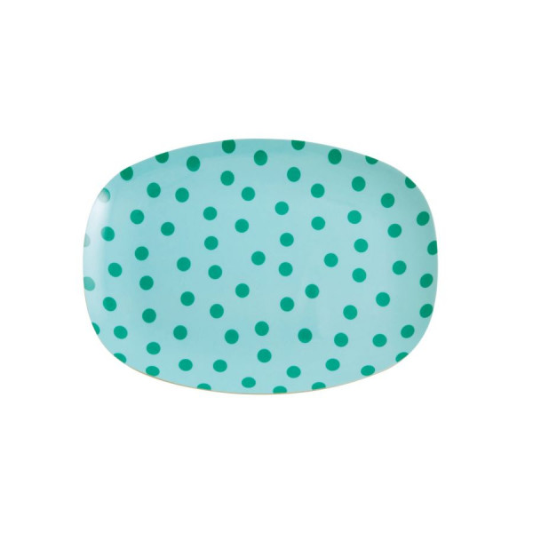 Rice Platte 23cm Grüne Punkte Melamine