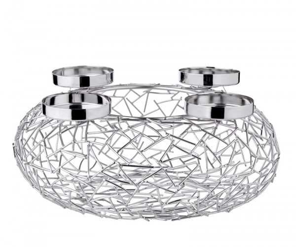Edzard Adventskranz Milano silber 34 cm Gestell