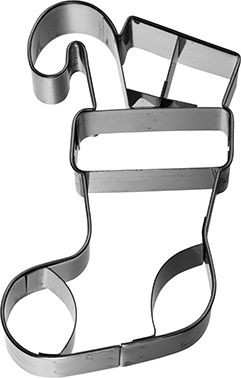Birkmann Edelstahl Ausstechform Weihnachtssocke mit Innenprägung 9 cm