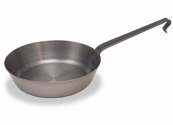 Helmensdorfer Bratpfanne hoch, Eisen mit Hakenstiel 32 cm