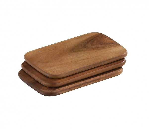 Zassenhaus Frühstücksbretter 3er Set Akazie 22x15cm