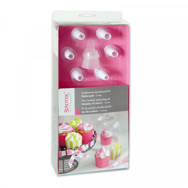 Städter Zweikammer-Spritzbeutel-Set mit Verpackung