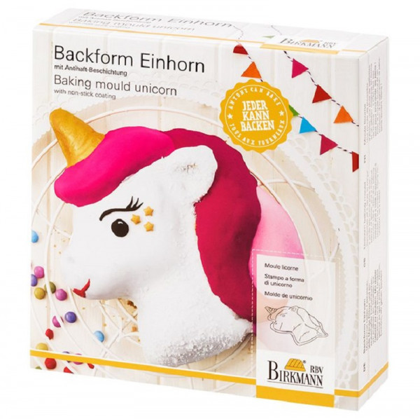 Birkmann Motiv-Backform Einhorn 21 x 23 cm ca. 1000 ml  Verpackung
