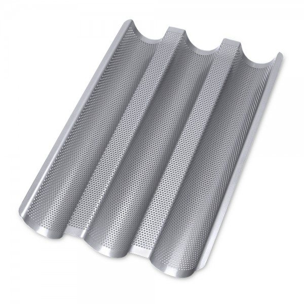 Städter we-love-baking Baguette-Blech 37 x 24 cm / H 2,5 cm Silber