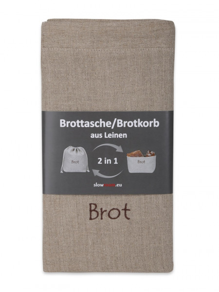 Slowroom Brottasche aus Leinen 2in1 Natur