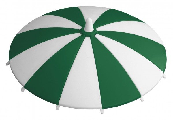 Hansi-Siebert Glasabdeckung SCHIRMCHEN Ø ca. 11,5 cm / grün/weiß