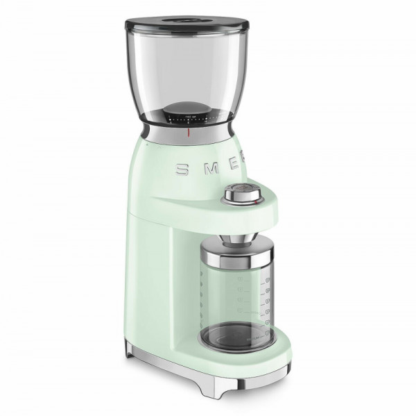 Smeg Kaffeemühle Pastellgrün 50'S Retro Style seitlich