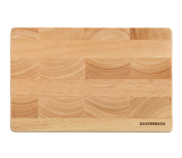 Zassenhaus Schneidbrett Gummibaum Stirnholz 26x17cm