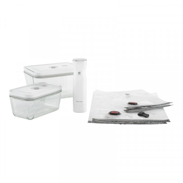 Zwilling Fresh&Save Vakuum Starterset, Glas M/L 7-tlg Weiß