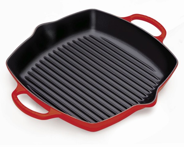 Le Creuset Grillpfanne 30x30 cm kirschrot mit 2 Griffen