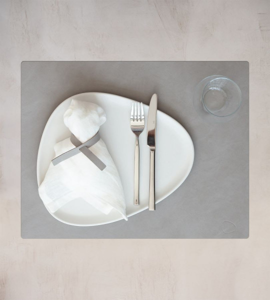 LindDNA Tischset Square L Nupo Light Grey 35x45cm
