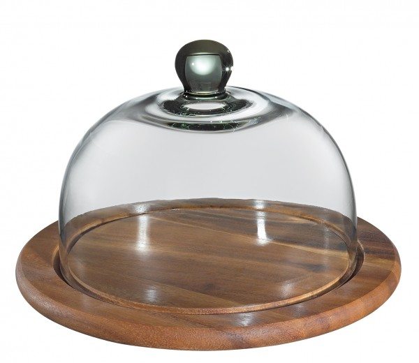 Zassenhaus Käseglocke mit Glasdeckel Akazie 30cm