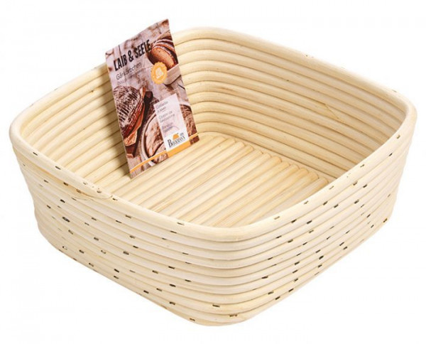 Birkmann Gärkörbchen quadratisch 25 x 25 cm Höhe 9 cm, für Brote von 750 g - 1000 g
