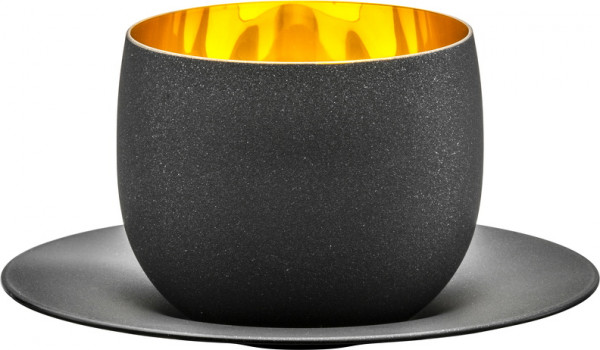 Eisch Cosmo Gold - Cappuccinoglas mit Untersetzer