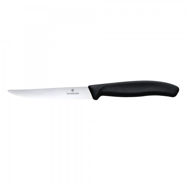 Victorinox SwissClassic Steakmesser spitz 11 cm schwarz welle