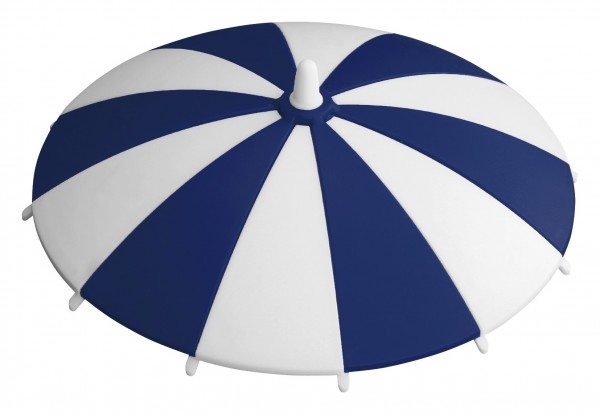 Hansi-Siebert Glasabdeckung SCHIRMCHEN Ø ca. 11,5 cm / blau/weiß