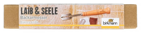 Birkmann Laib & Seele Bäckermesser 19 cm Buchenholzgriff Verpackung